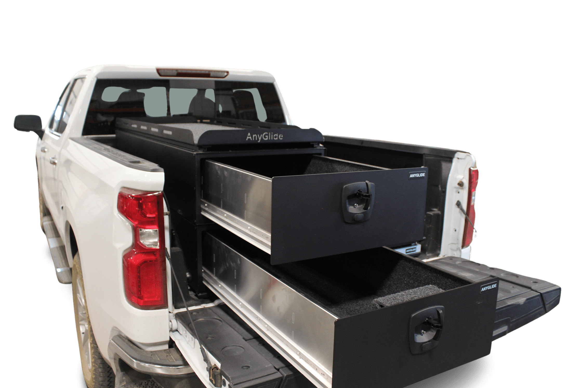 Compact Truck Bed Organizer, 1/4 Ton Truck Bed Storage Solution - AnyGlide