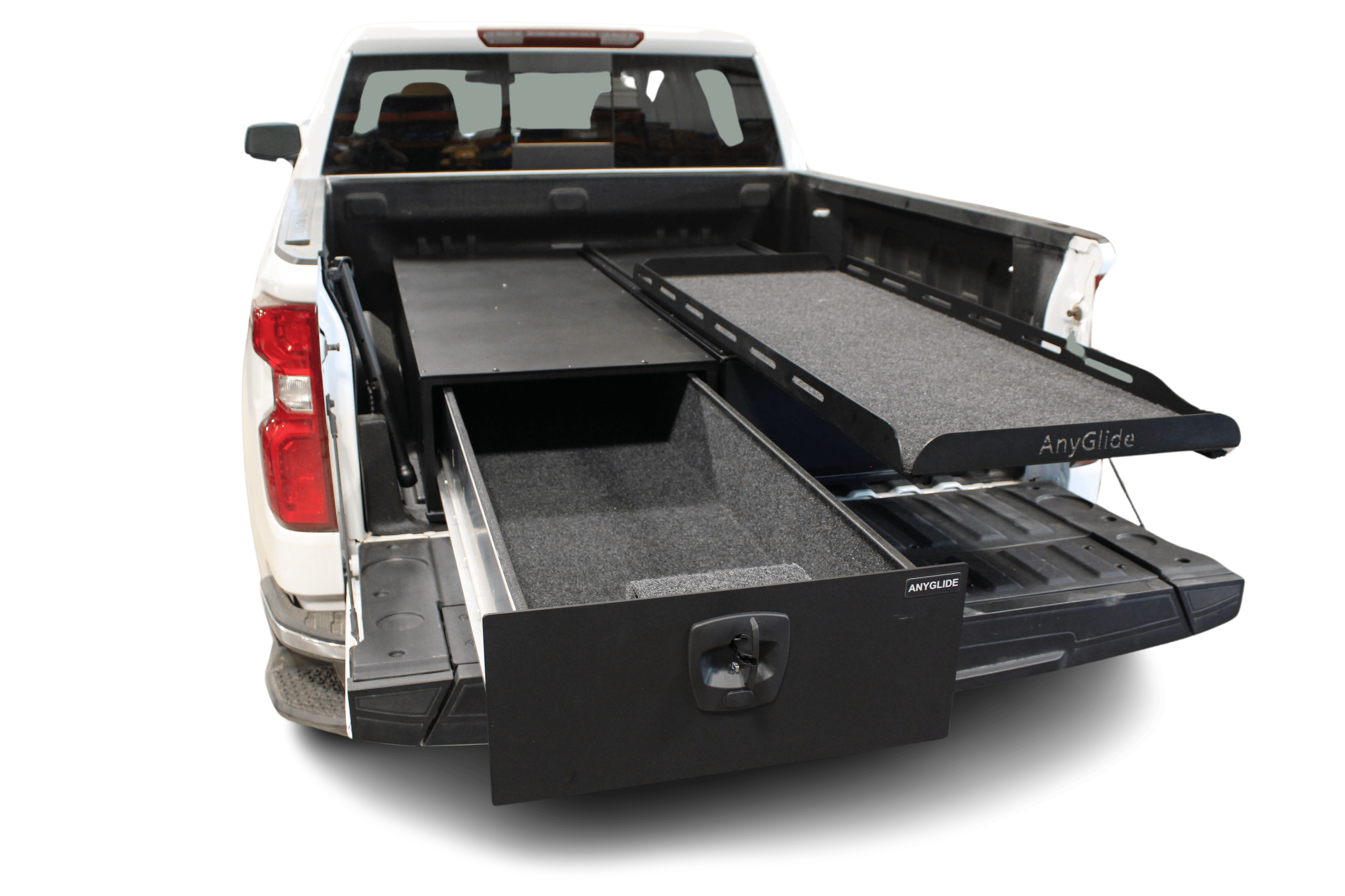 Compact Truck Bed Organizer, 1/4 Ton Truck Bed Storage Solution - AnyGlide
